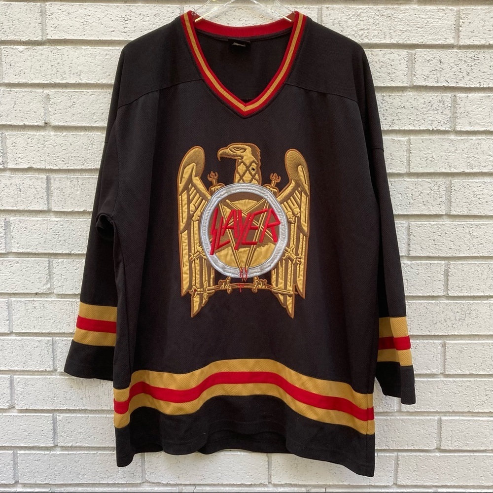 Slayer | Black Gold Red Eagle Hockey Jersey 2XL